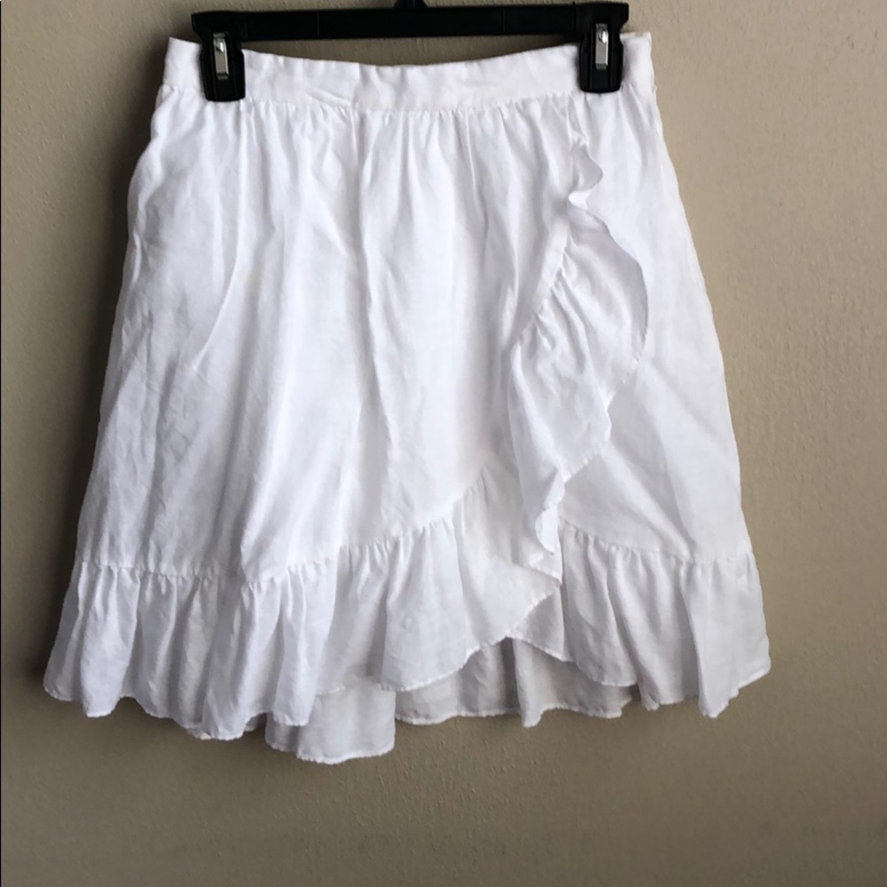 J. Crew Linen faux wrap mini skirt